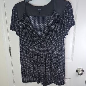 Daisy Fuentes Black‎ and White Checkered Blouse
